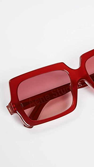 Shop Acne Studios George Large Sunglasses In Burgundy/burgundy