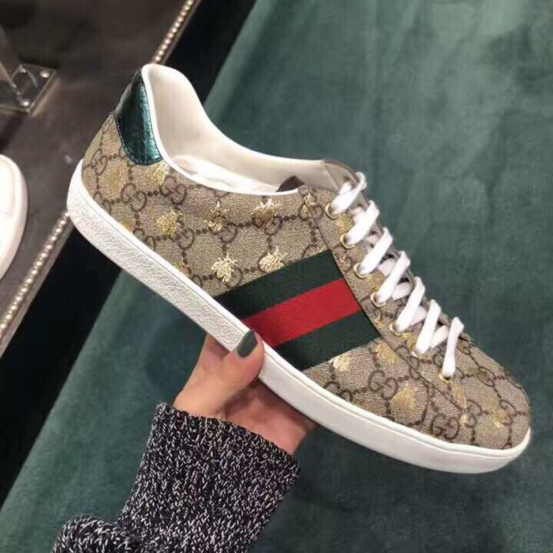 ace gg supreme sneaker with bees