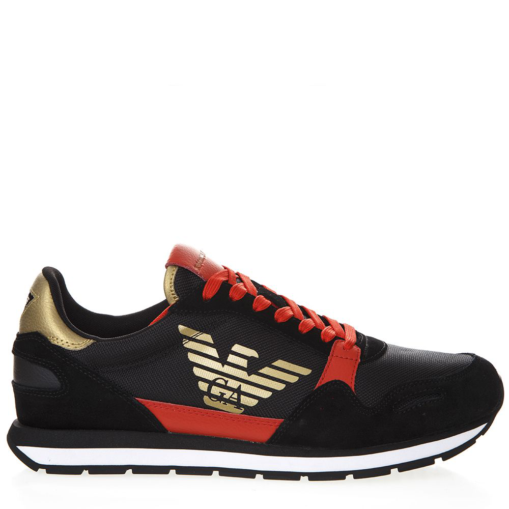 armani sneakers black gold