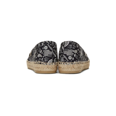 Shop Saint Laurent Black Paisley Espadrilles In 1016 Black