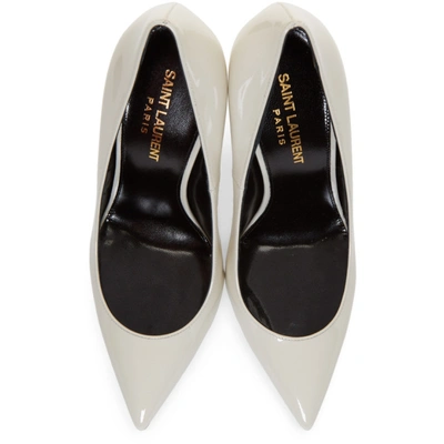 Shop Saint Laurent White Patent Opyum 110 Heels In 1607 White