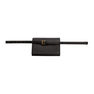 Shop Saint Laurent Black Kate Palm Tree Belt Bag In 1000 Black