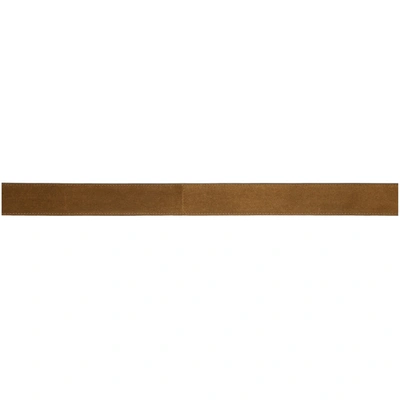 Shop Saint Laurent Tan And Gold Suede Square Monogramme Belt In 2330 Land