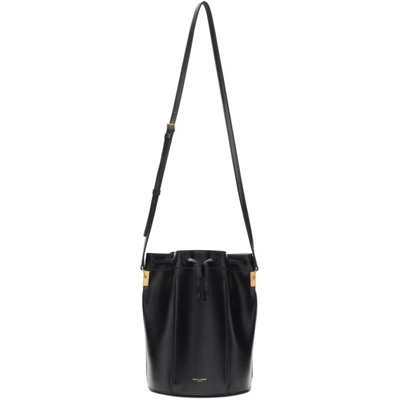 Shop Saint Laurent Black Medium Talitha Bucket Bag In 1000 Black