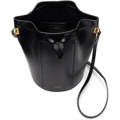 Shop Saint Laurent Black Medium Talitha Bucket Bag In 1000 Black