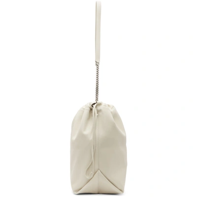 Shop Saint Laurent White Teddy Bucket Bag