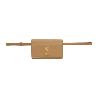 Shop Saint Laurent Tan Kate Belt Bag In 2645 Toffee