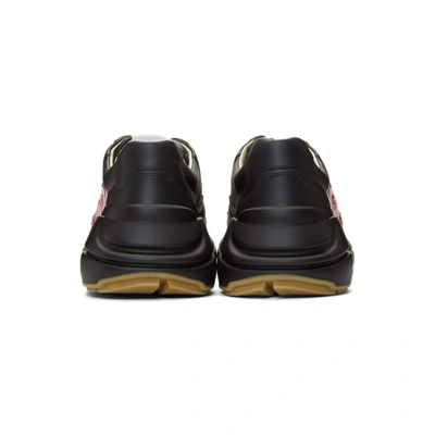 Shop Gucci Black Logo Rhyton Sneakers In 1000 Nero