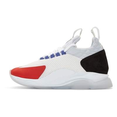 Shop Versace White And Red Chain-prene Reaction Sneakers In Dwrn Wht/re