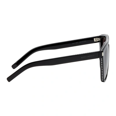 Shop Saint Laurent Black Sl 1 022 Sunglasses In 019 Blkgrey