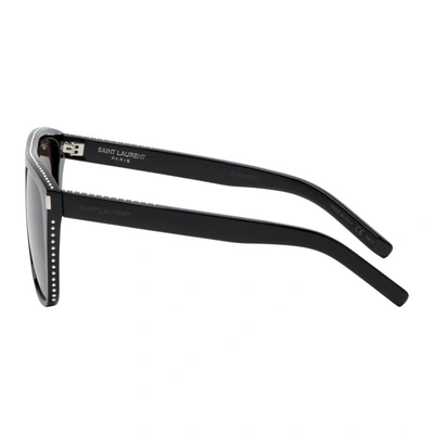Shop Saint Laurent Black Sl 1 022 Sunglasses In 019 Blkgrey