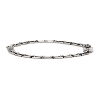 Shop Saint Laurent Silver Plate Bracelet In 8142 Ox.sil