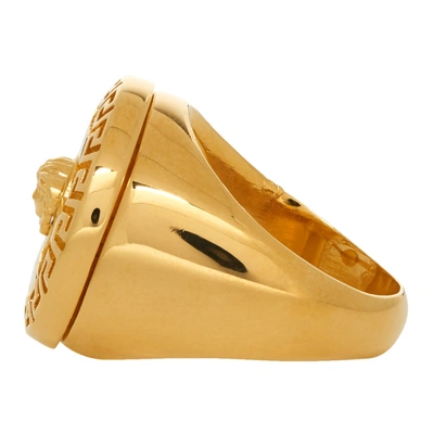 Shop Versace Gold Round Medusa Ring In D00o Gold