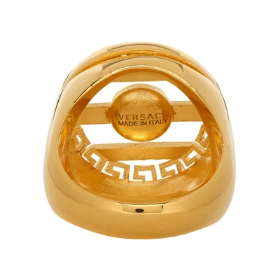 Shop Versace Gold Round Medusa Ring In D00o Gold