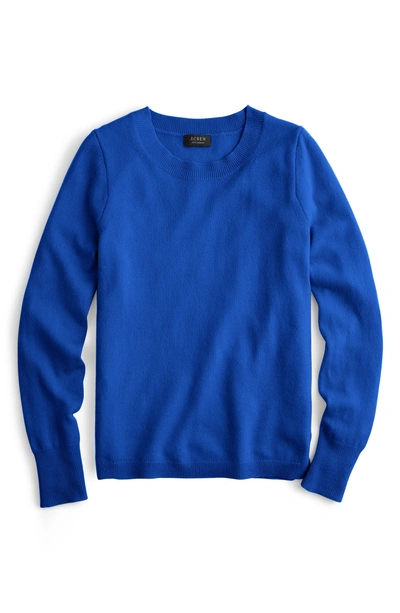 Shop Jcrew Crewneck Cashmere Sweater In Brilliant Sapphire