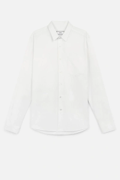 Shop Ami Alexandre Mattiussi Shirt With Chest Pocket In White