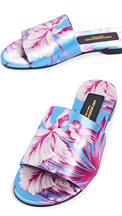 Shop Avec Modération Maui Open Toe Slide Sandals In Hawaii Orchidea
