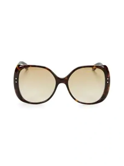 Shop Gucci 56mm Havana Square Sunglasses
