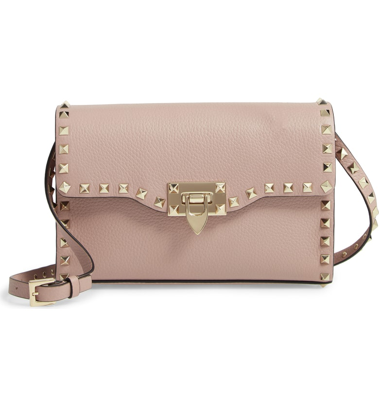 medium rockstud leather crossbody bag