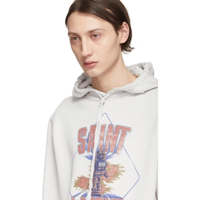 Shop Saint Laurent Off-white Robot Destroy Hoodie In 9721ecrmult