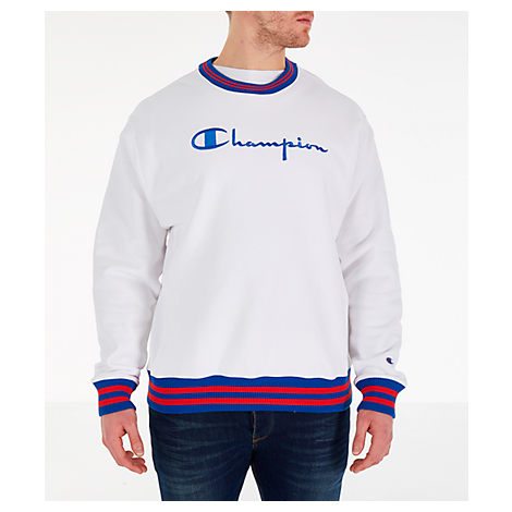 champion stripe crew sweatshirt