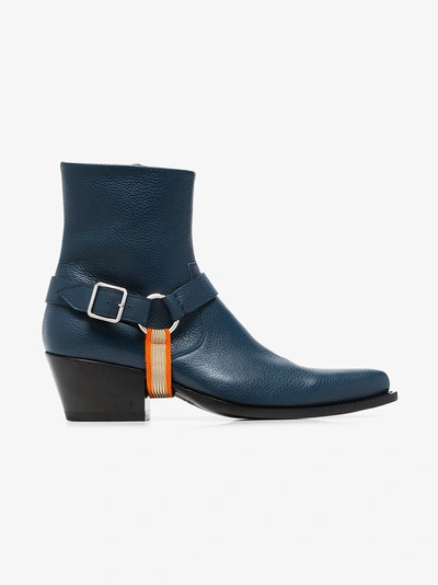 Shop Calvin Klein 205w39nyc Harness Detail Boots In Navy