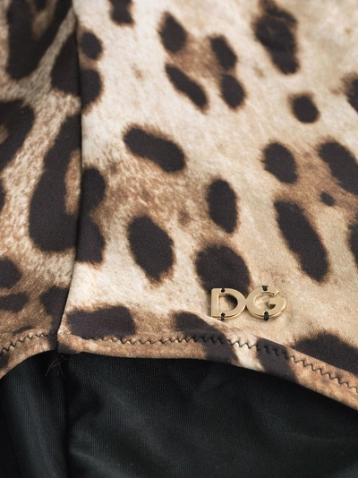 Shop Dolce & Gabbana Leopard Print Bikini Bottoms In Brown