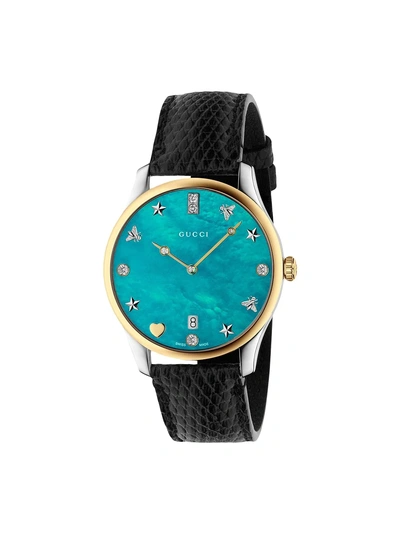 Shop Gucci G-timeless Watch, 36mm - Black