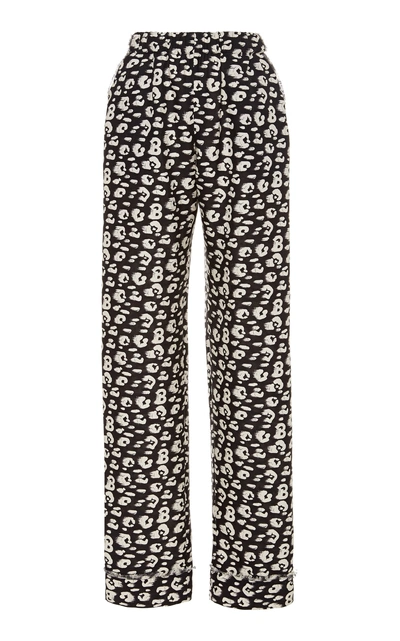 Shop Brandon Maxwell Cheetah-print Pajama Relaxed Pants In Animal