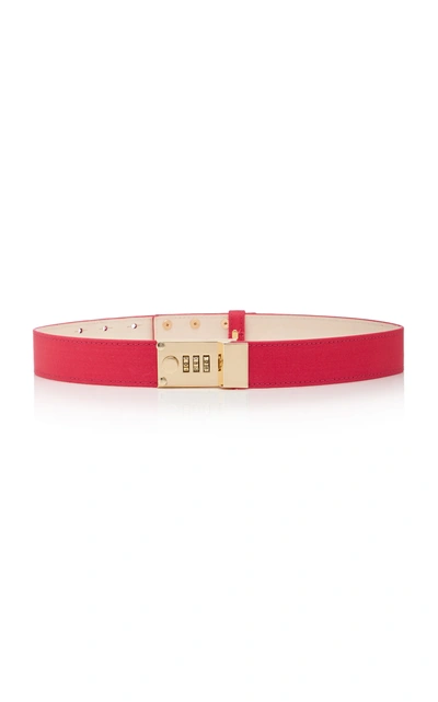 Brandon Maxwell Lock-embellished Faux-leather Belt In Pink