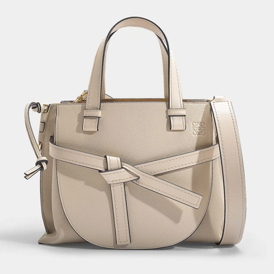 Shop Loewe | Gate Top Handle Small Bag In Brown Calfskin