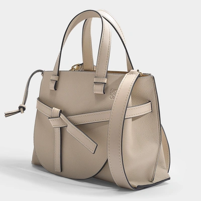 Shop Loewe | Gate Top Handle Small Bag In Brown Calfskin