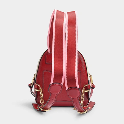 Shop Marc Jacobs | Mini Pack Shot Backpack In Red Leather With Polyur In Pink