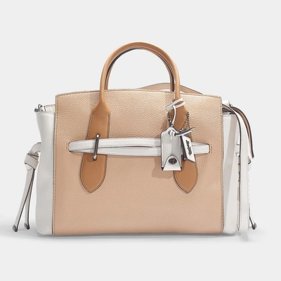 Shop Coach | Shadow Carryall In Beige Calfskin