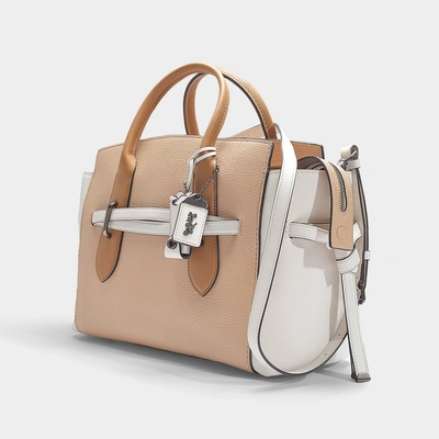 Shop Coach | Shadow Carryall In Beige Calfskin