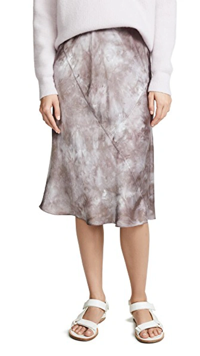 Shop Atm Anthony Thomas Melillo Tie Dye Silk Pull On Skirt In Mushroom Tie Dye