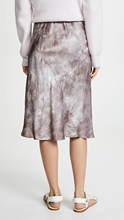 Shop Atm Anthony Thomas Melillo Tie Dye Silk Pull On Skirt In Mushroom Tie Dye