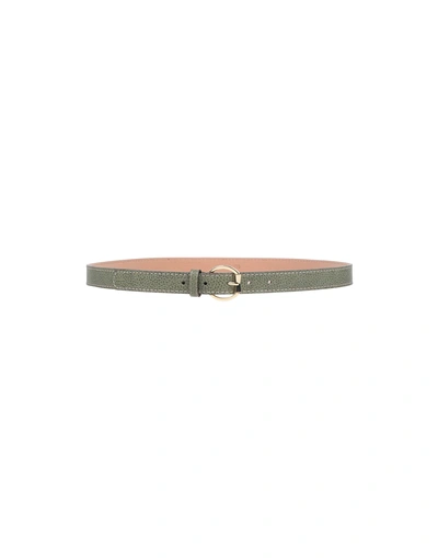 Shop Gianni Chiarini Thin Belt In Military Green