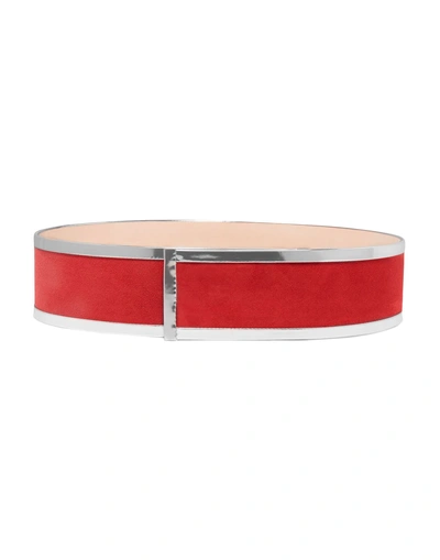 Shop Balmain High-waist Belt In Red