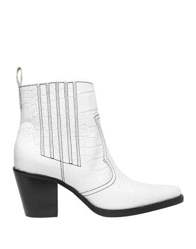 Shop Ganni Ankle Boot In White