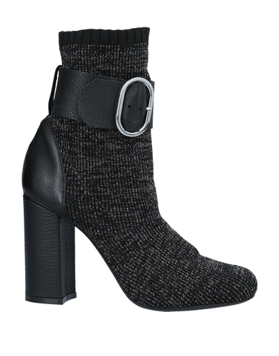 Shop Fiorifrancesi Woman Ankle Boots Black Size 9 Soft Leather, Textile Fibers