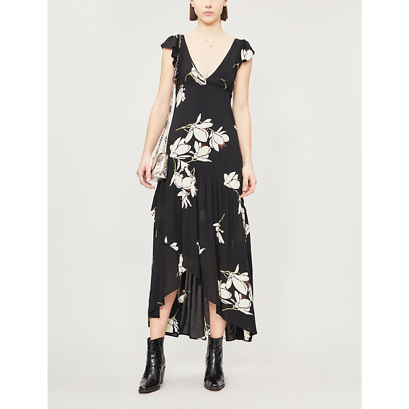 free people black floral maxi dress