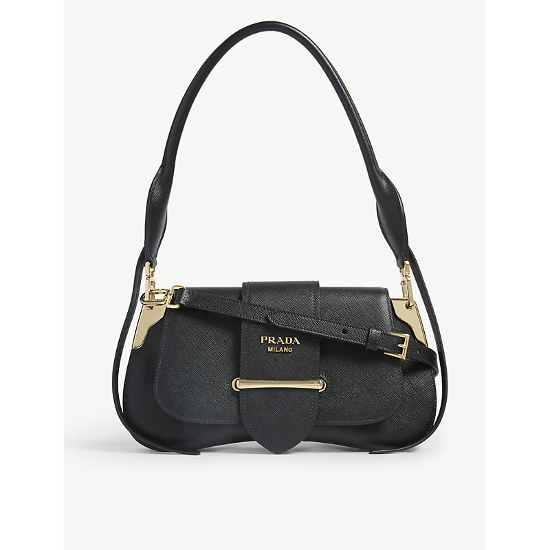 Prada Sidney Saddle Bag In Black | ModeSens