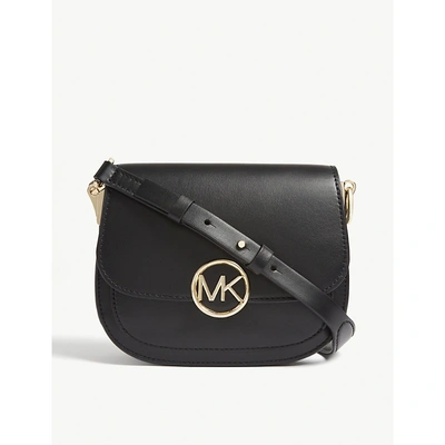 Michael Michael Kors Lillie Small Leather Saddle Bag In Black | ModeSens