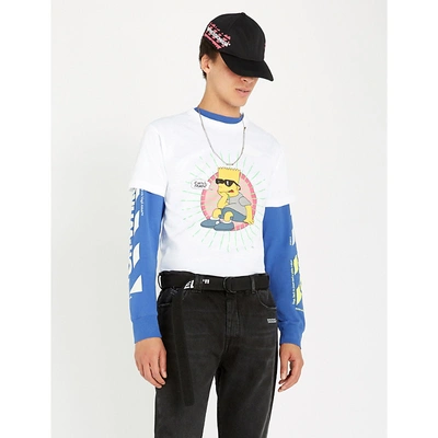 Shop Off-white The Simpsons Graphic-print Cotton-jersey T-shirt In White