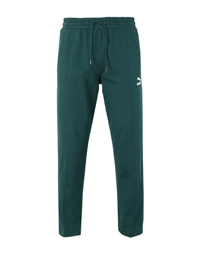 Shop Puma Casual Pants In Dark Green