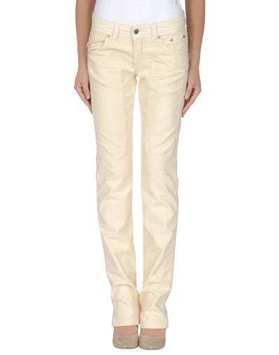 Shop Jeckerson Casual Pants In Ivory