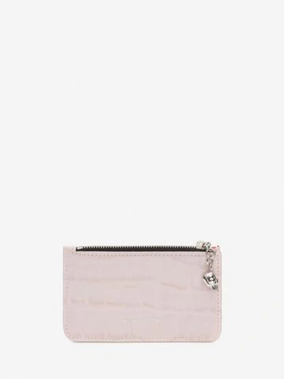 Shop Alexander Mcqueen Zipped Card Holder In Pale Rose