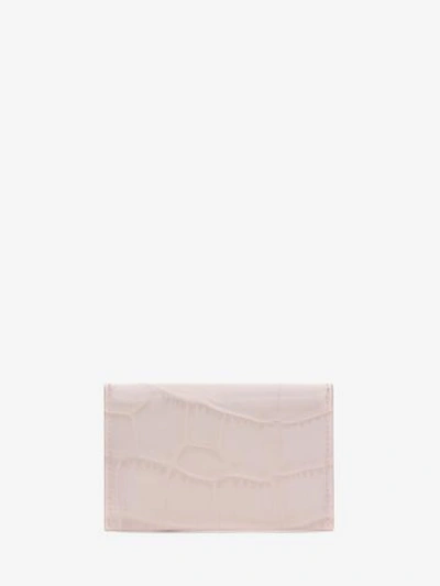 Shop Alexander Mcqueen Skull Envelope Card Holder In Pale Rose