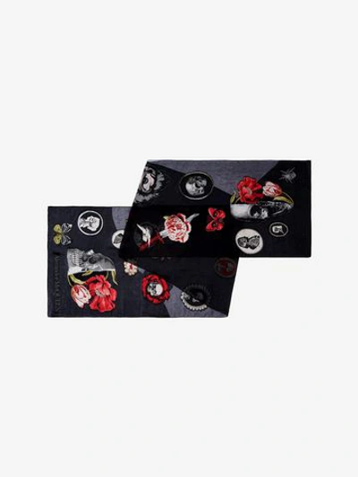 Shop Alexander Mcqueen Victorian Curiosities Fil Coupé Stole In Black/red